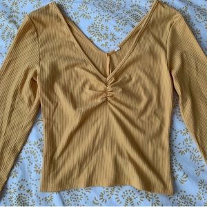 Yellow V-Neck Longsleeve